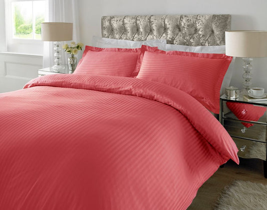 300 TC - 100% Cotton Sateen Stripe Duvet Cover Set Desert Rose V002501783