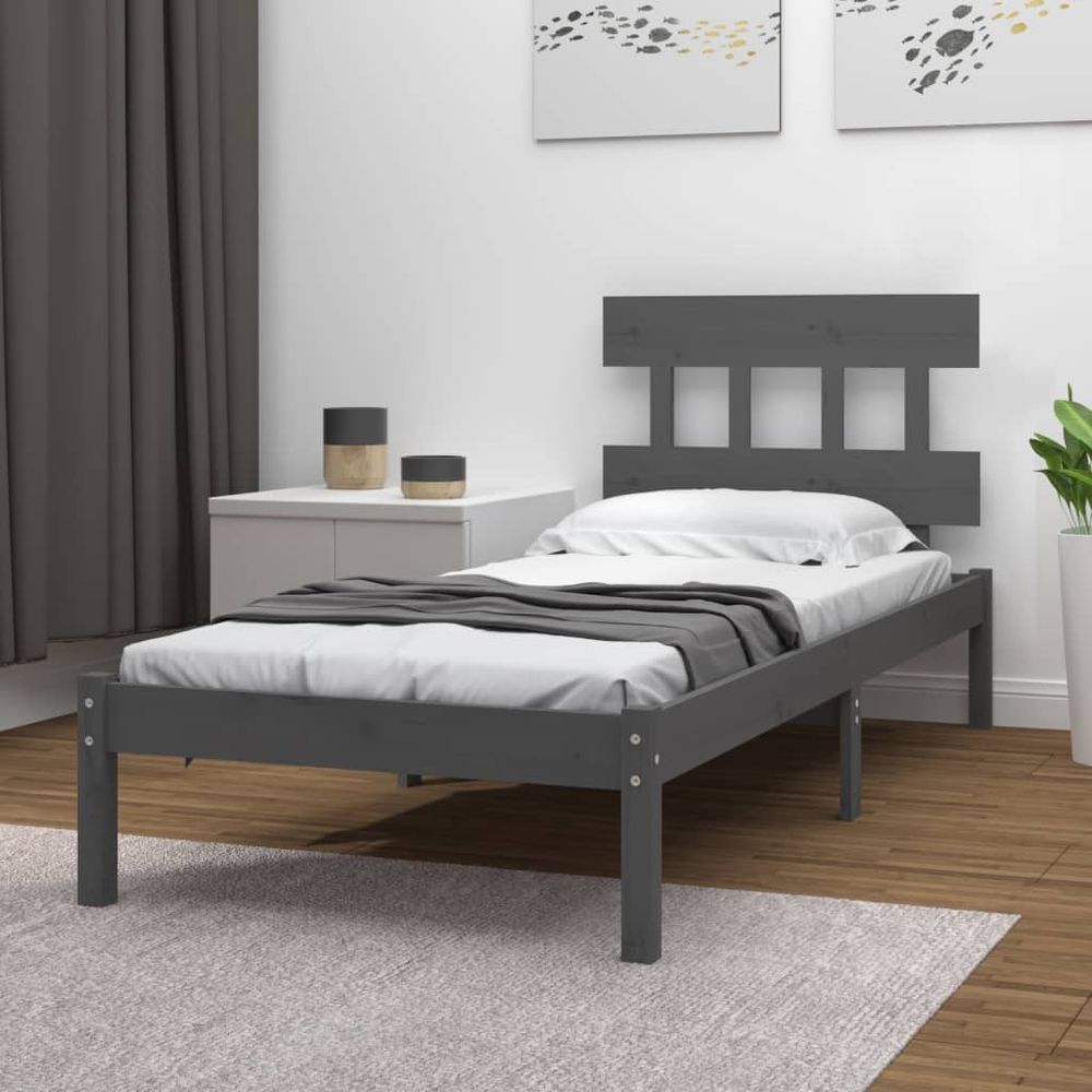 vidaXL Bed Frame Solid Wood 75x190 cm Small Single S0671030076