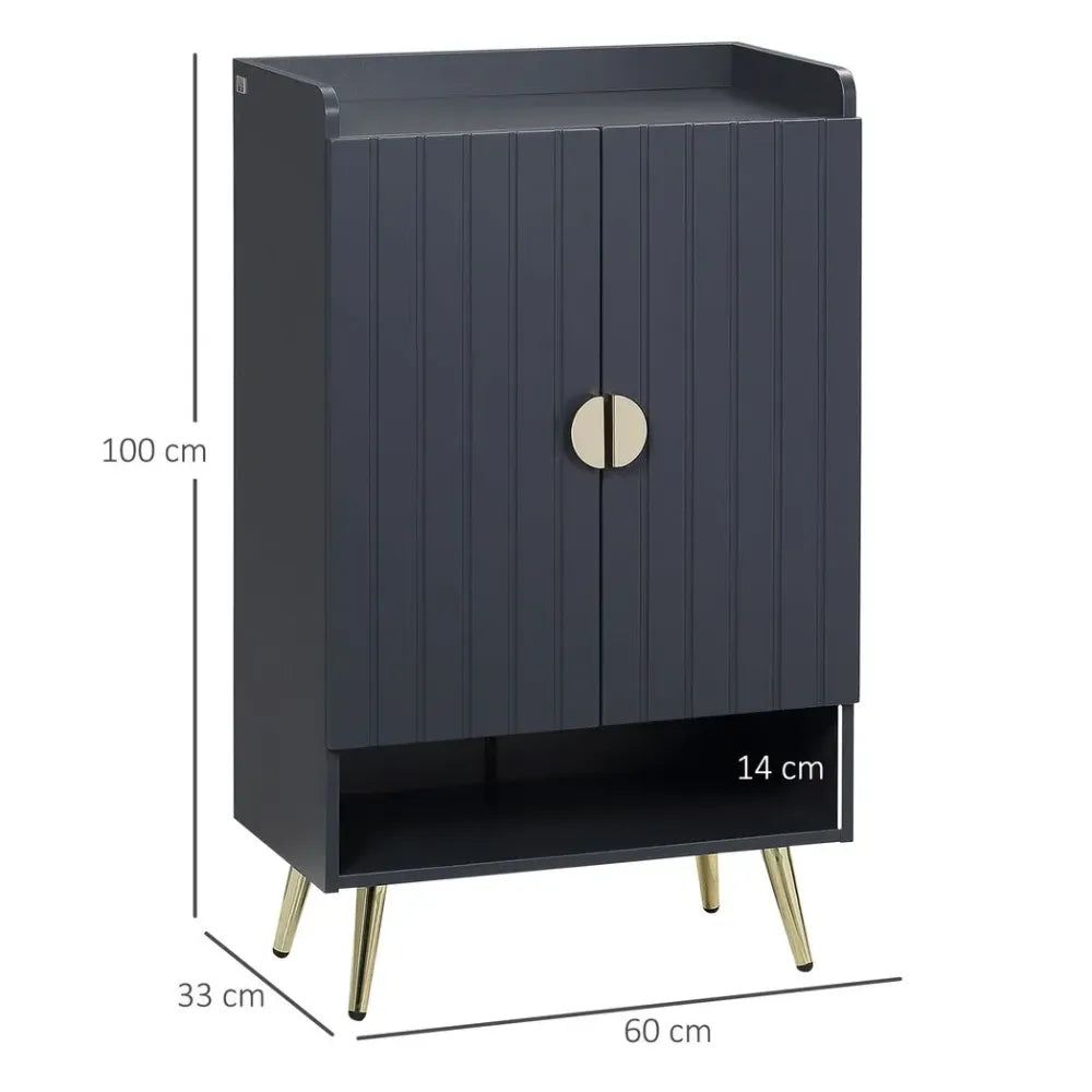 Modern Hallway Shoe Cupboard w/ Open Compartment Adjustable Shelf for Entryway S0671097179