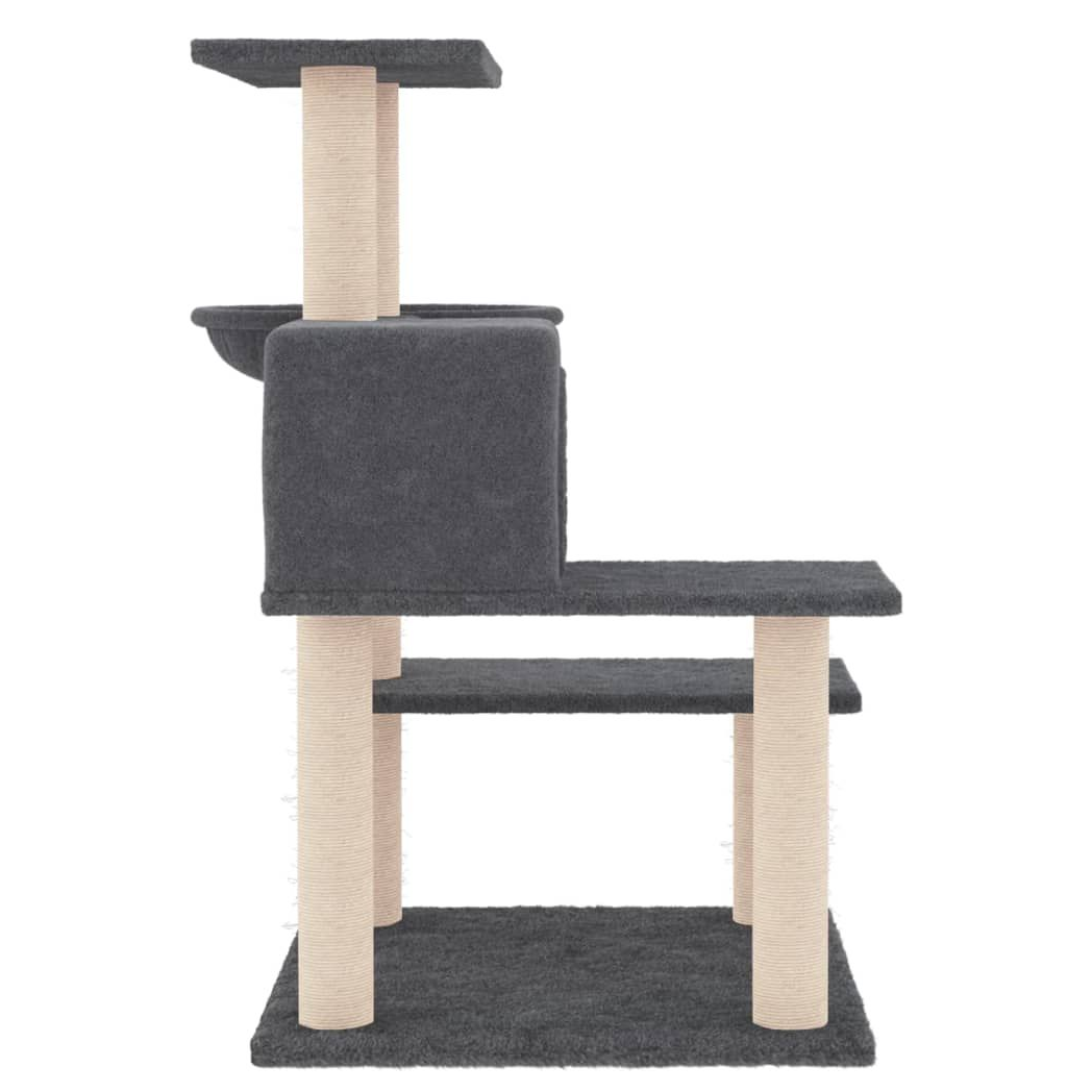 vidaXL Cat Tree with Sisal Scratching Posts Dark Grey 82.5 cm S0671260634