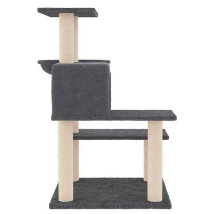 vidaXL Cat Tree with Sisal Scratching Posts Dark Grey 82.5 cm S0671260634