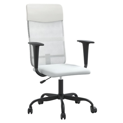 vidaXL Office Chair White Mesh Fabric and Faux Leather S0671359193