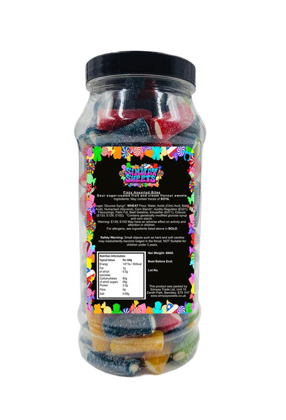 Fizzy Assorted Mini Pencil Bites Retro Sweets Gift Jar