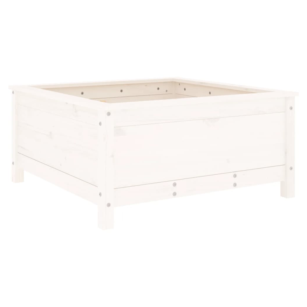 vidaXL Garden Planter White 82.5x82.5x39 cm Solid Wood Pine S0671357748