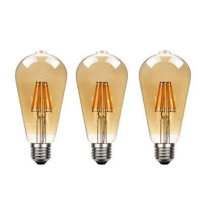 3Pack E27 LED Edison Dimmable Vintage Amber Glass Warm white 2700K Light Bulb, S0671114262