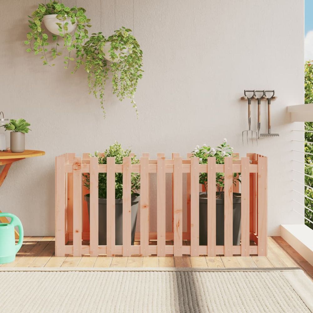 Garden Raised Bed with Fence Design 150x50x70 cm Solid Wood Douglas S0671368395