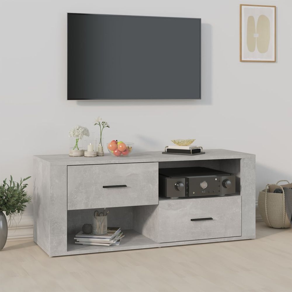 vidaXL TV Cabinet White 100x35x40 cm Engineered Wood S0671092401