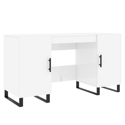 vidaXL Desk High Gloss White 140x50x75 cm Engineered Wood S0671257310