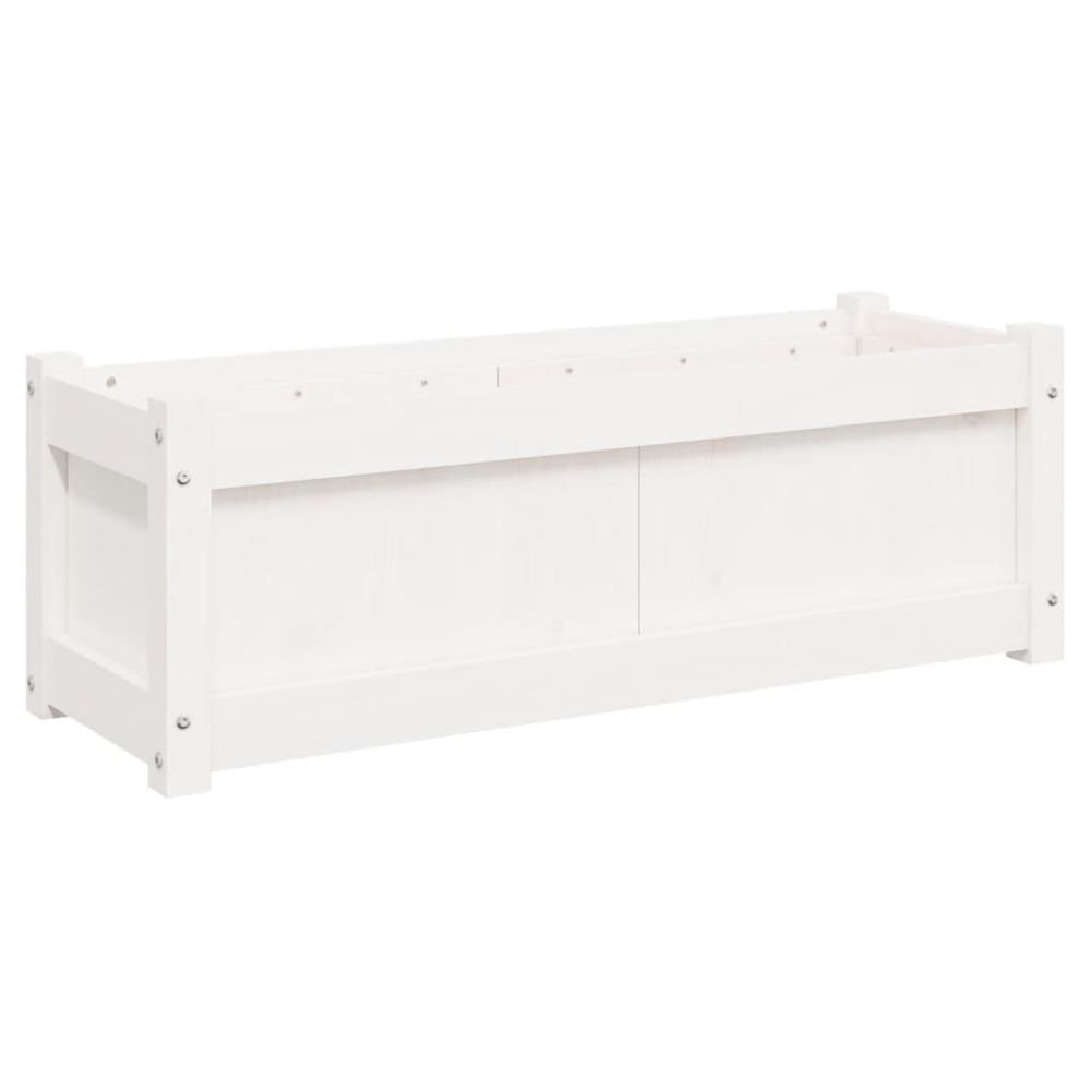 vidaXL Garden Planter White 90x31x31 cm Solid Wood Pine S0671383063