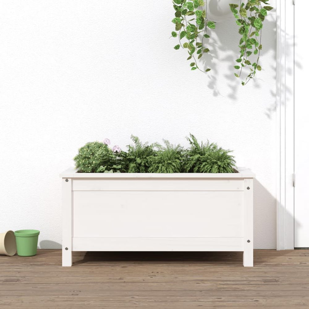 vidaXL Garden Planter White 82.5x40x39 cm Solid Wood Pine S0671357706