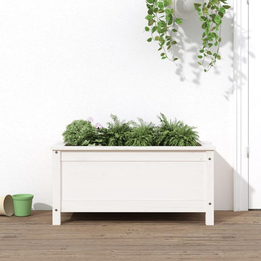 vidaXL Garden Planter White 82.5x40x39 cm Solid Wood Pine S0671357706