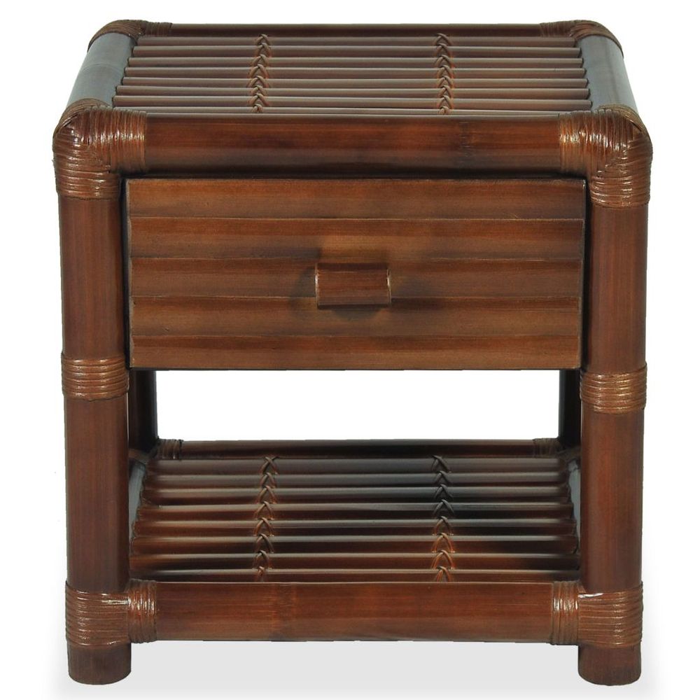 Bedside Table 45x45x40 cm Bamboo Dark Brown S069791196