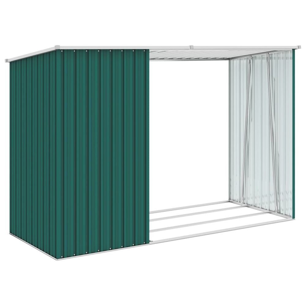 Garden Firewood Shed Green, Brown, Grey & Anthracite 245x98x159 cm Galvanised Steel S069811291