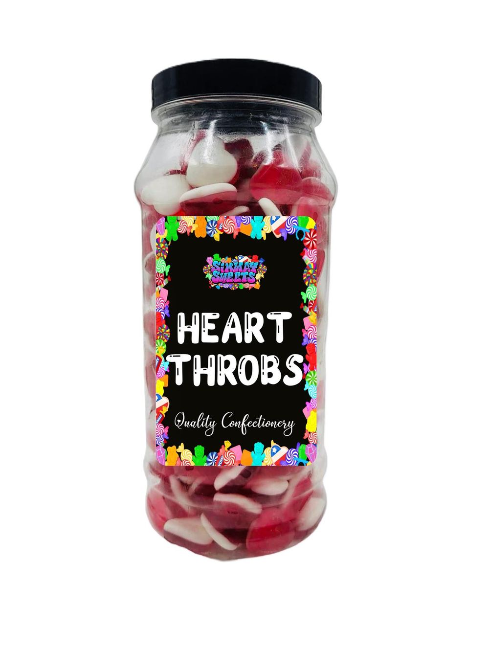 Heart Throbs Foam Gummy Jelly Heart Shaped Sweets Retro Sweets Gift Jar