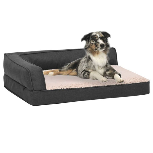 Ergonomic Dog Bed Mattress Linen Look Fleece S069864842