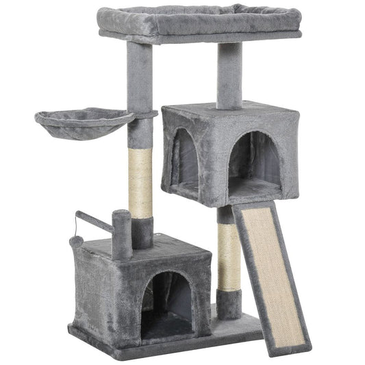 Cat Tree Tower w/ Sisal Scratching Posts Pad Hanging Ball Perch Condo Hammock S0671071033