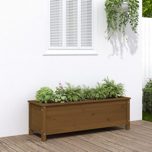 Garden Raised Bed Honey Brown 119.5x40x39 cm Solid Wood Pine S0671357959