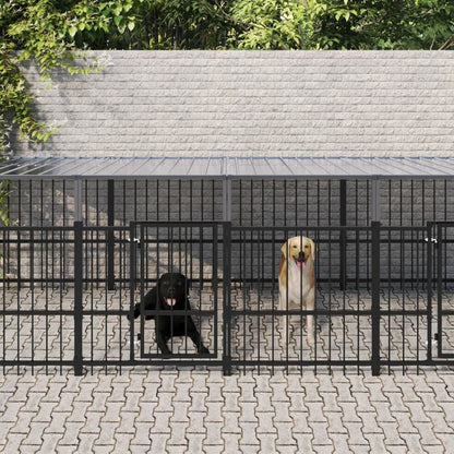 Outdoor Dog Kennel Steel 388 x 193.5 x 100 cm to 976 x 198 x 128 cm V0671100175