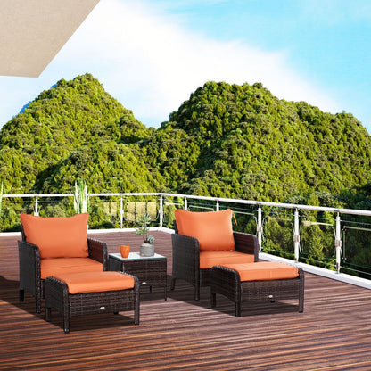 2 Seater PE Rattan Garden Furniture Set, Glass Top Table Brown S0671072394