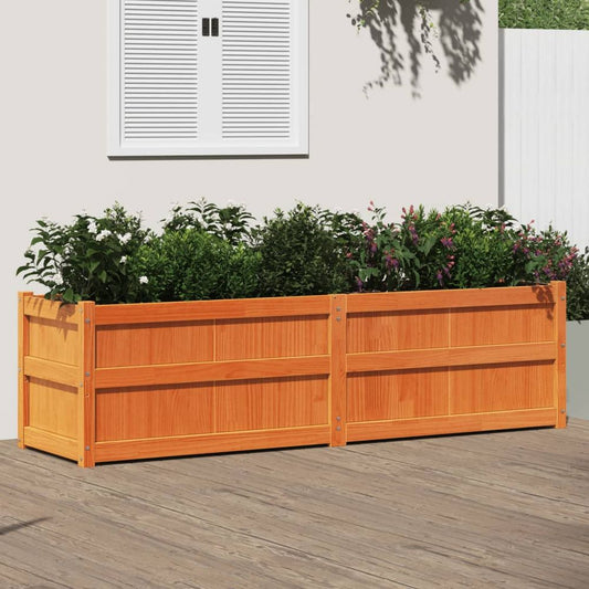 vidaXL Garden Planter Wax Brown 180x50x50 cm Solid Wood Pine S0671394887