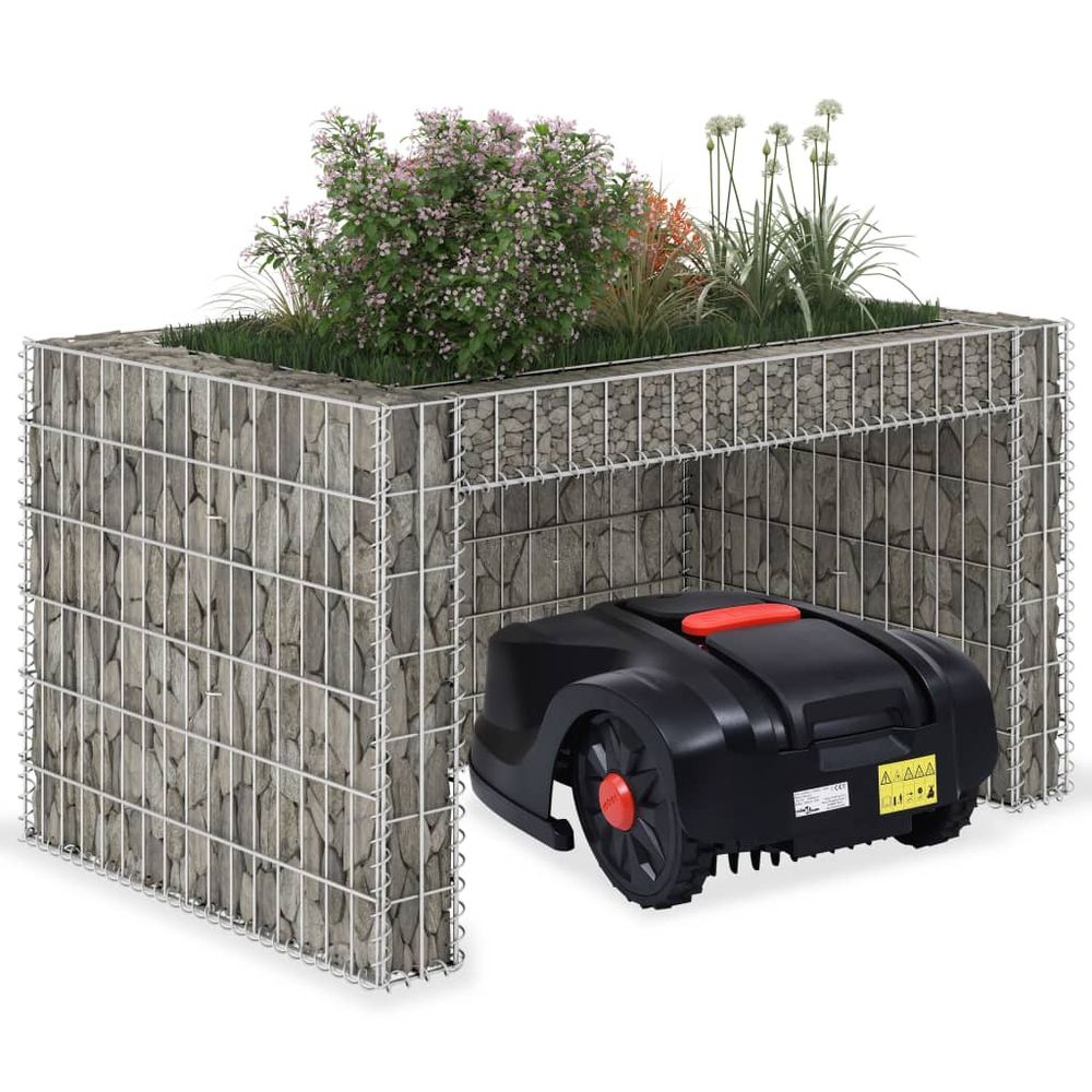 Lawn Mower Garage with Raised Bed 110x80x60 cm Steel Wire S069786903