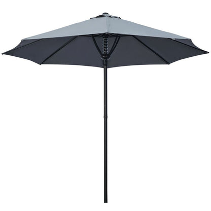 Outsunny Outdoor Market Table Parasol Umbrella Sun Shade with 8 Ribs, Grey S0671132934