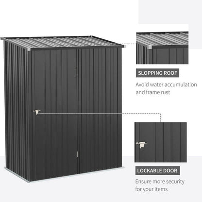 Outdoor Storage Shed Steel Garden Shed w/ Lockable Door for Backyard Patio Lawn S0671114958