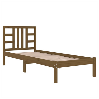 vidaXL Bed Frame Honey Brown Solid Wood 75x190 cm Small Single S0671026020