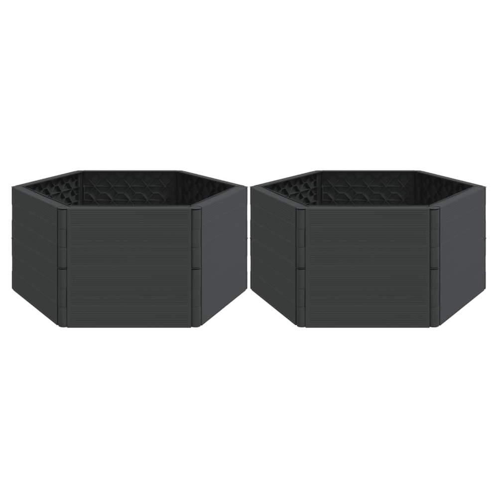 vidaXL Garden Planters 2 pcs Anthracite PP S0671261581