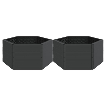 vidaXL Garden Planters 2 pcs Anthracite PP S0671261581