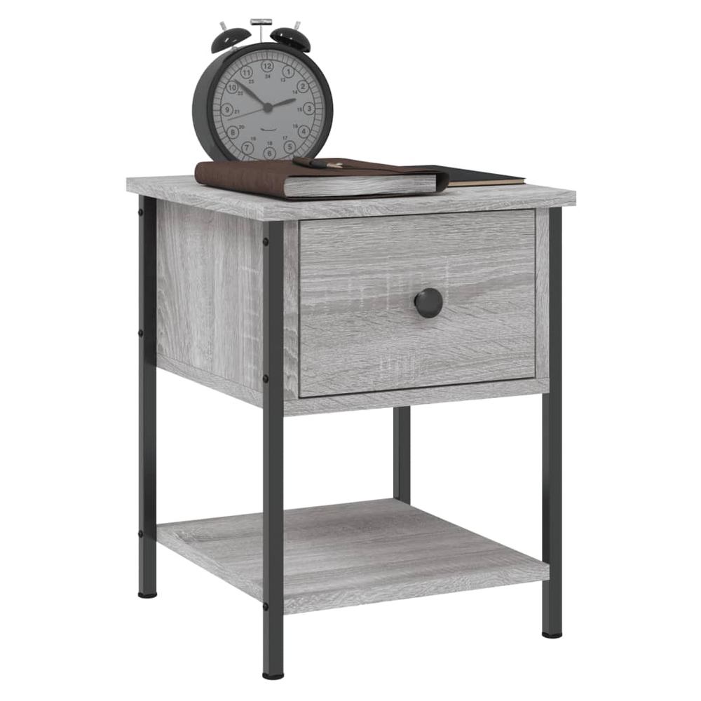 vidaXL Bedside Table Grey Sonoma 34x35.5x45 cm Engineered Wood S0671253918