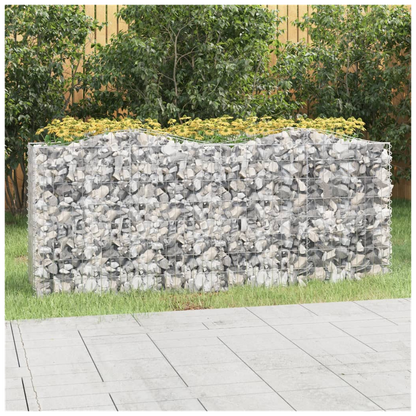 Arched Gabion Raised Bed 200x50x100 cm Galvanised Iron S0671171948