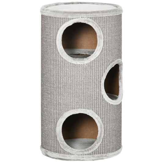 Cat Barrel Kitten Tree Tower for Indoor Cats, Covered with Sisal, Cosy Platform S0671347138