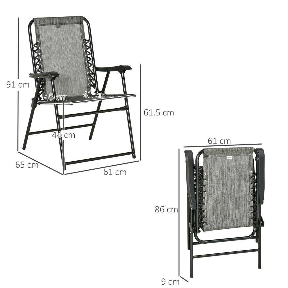 Set of 2 Patio Folding Dining Chair Set Garden Outdoor Grey S0671072225