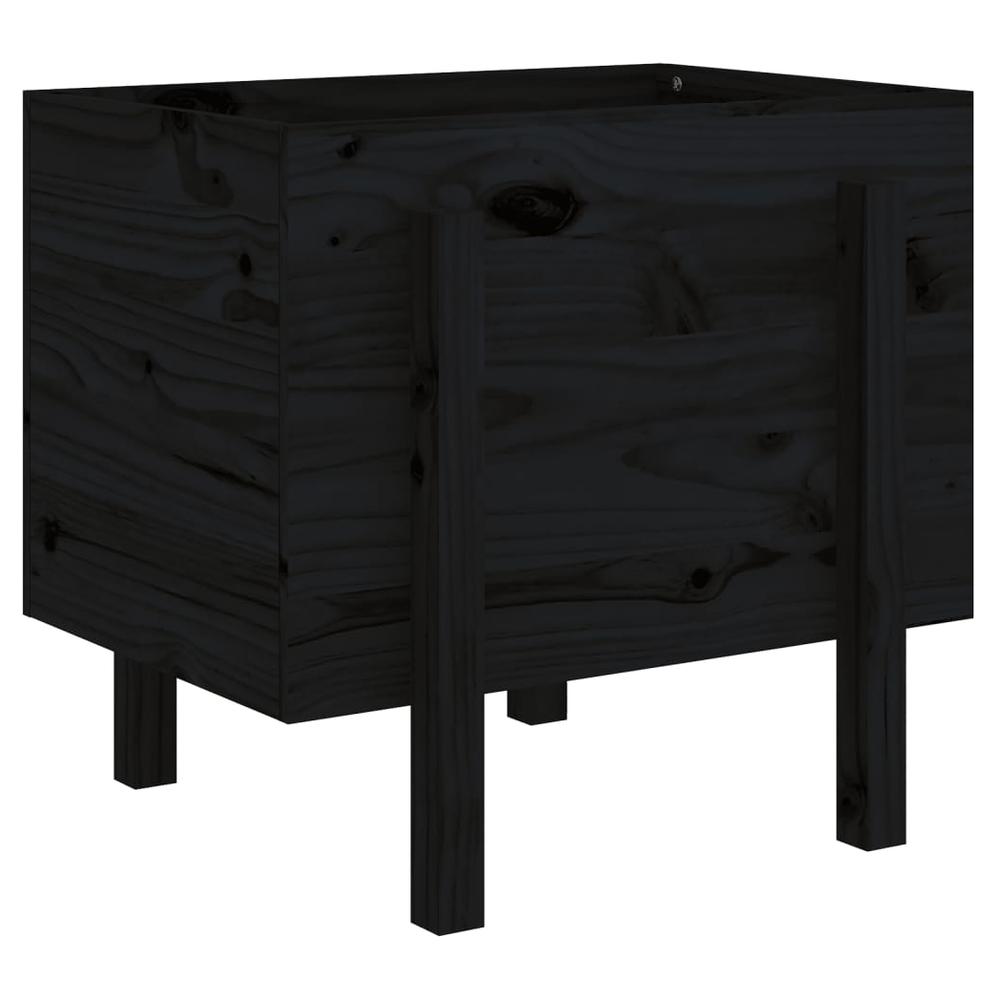 vidaXL Garden Planter Black 62x50x57 cm Solid Wood Pine S0671358006