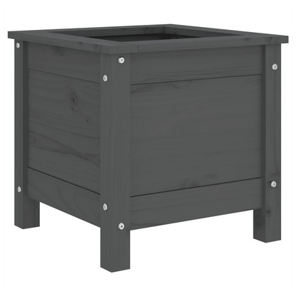 vidaXL Garden Planter Grey 40x40x39 cm Solid Wood Pine S0671358085