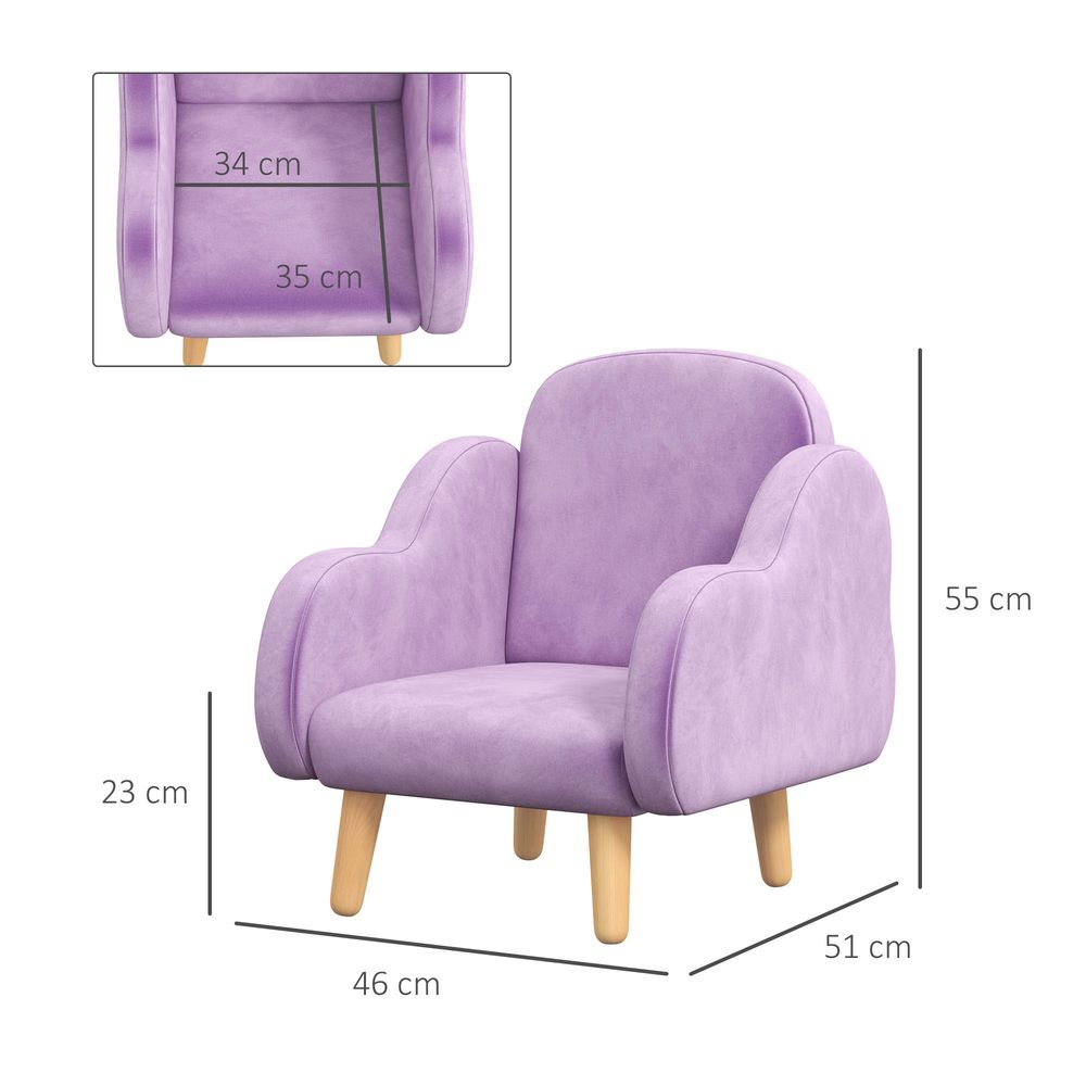 Cloud-Shaped Toddler Armchair, Kids Mini Chair for Playroom, Bedroom - Purple S0671347142