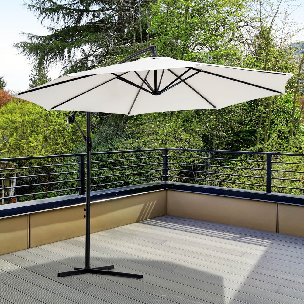 3mt Cantilever Umbrella Garden Banana Parasol Patio Hanging Sun Shade V067942483