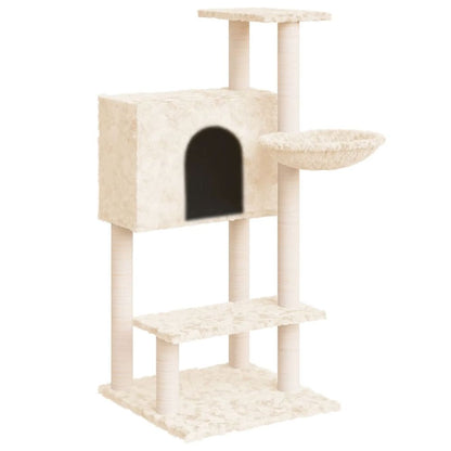 vidaXL Cat Tree with Sisal Scratching Posts Cream 108.5 cm S0671085630