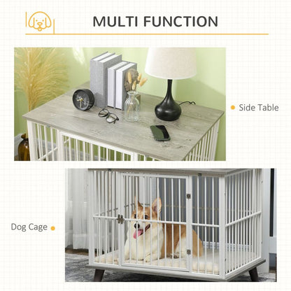 PawHut Dog Crate Furniture, Indoor Dog Kennel Side End Table, 86x60x70 cm S0671129921