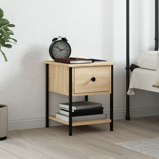 vidaXL Bedside Table Sonoma Oak 34x35.5x45 cm Engineered Wood S0671254041