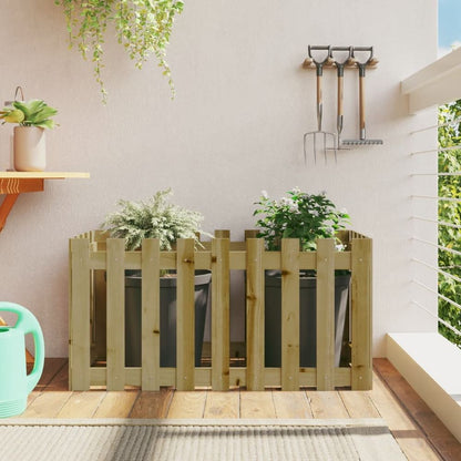 vidaXL Garden Raised Bed with Fence Design 100x50x50 cm Impregnated Wood Pine S0671368520