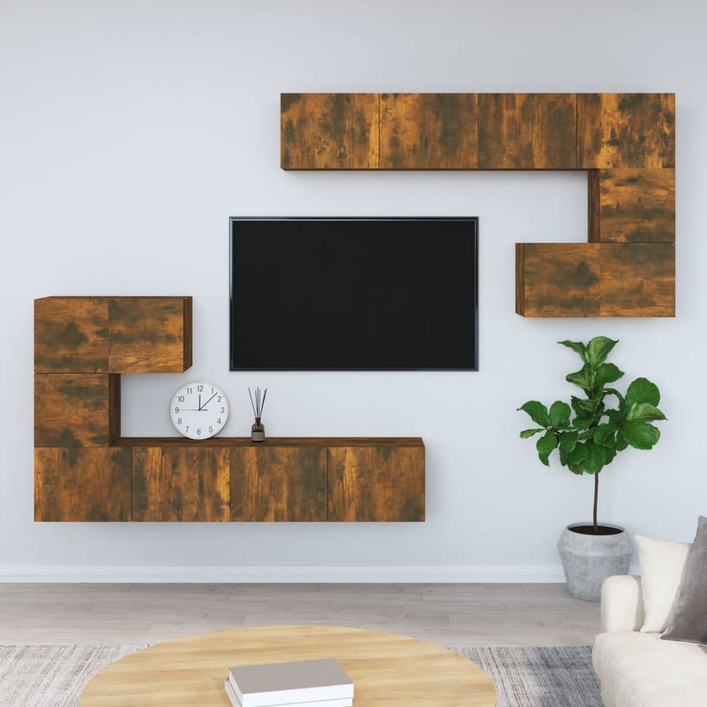 Wall-mounted TV Cabinet White Engineered Wood S0671075055