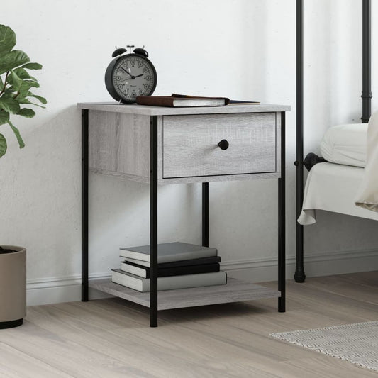 vidaXL Bedside Table Grey Sonoma 44x45x58 cm Engineered Wood S0671254189