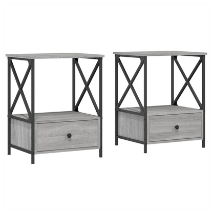 vidaXL Bedside Tables 2 pcs Grey Sonoma 50x41x65 cm Engineered Wood S0671262123