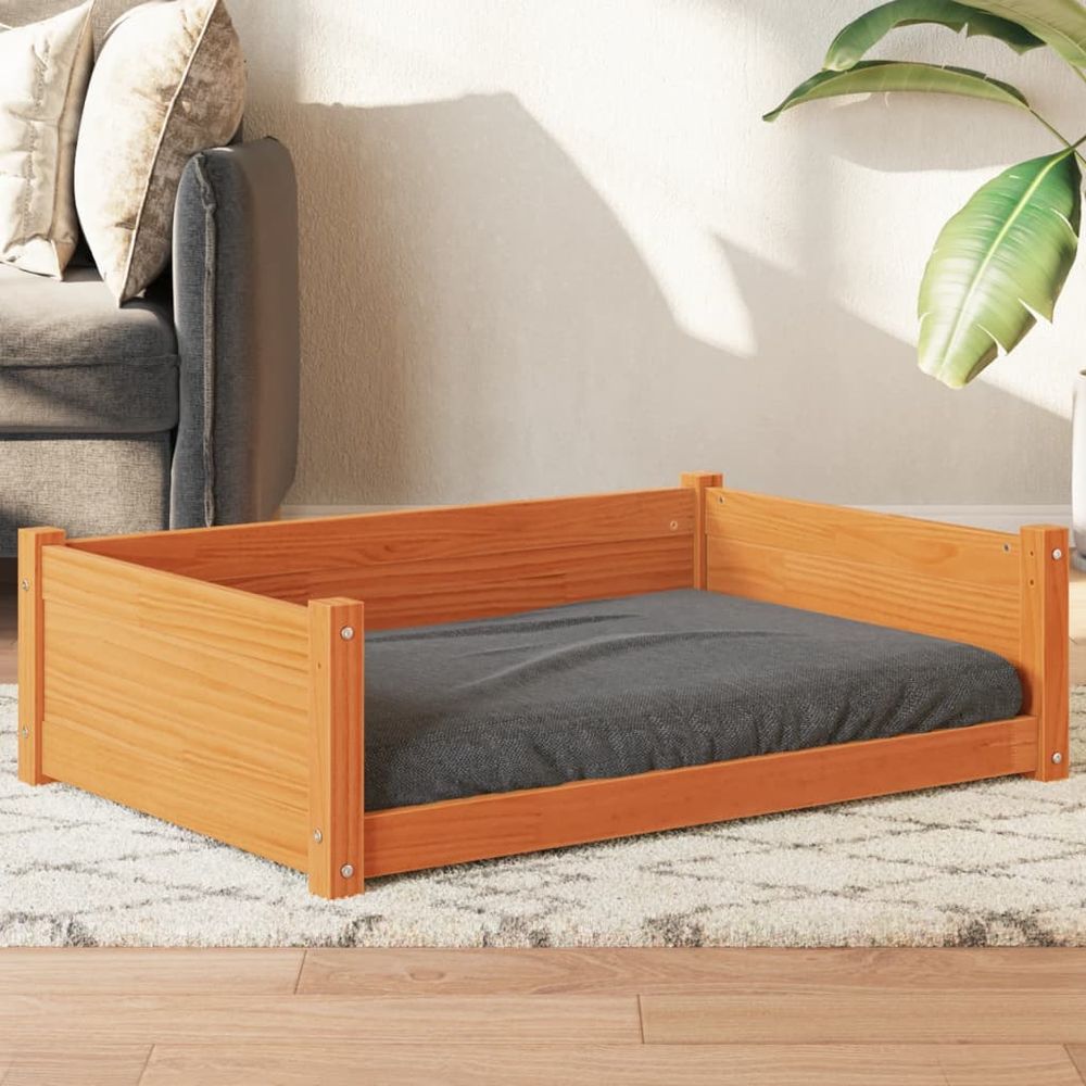 Dog Bed 55.5x45.5x28 cm to 75.5 x 55.5 x 28 cm Solid Pine Wood S0671056727