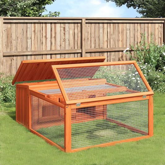 vidaXL Rabbit Hutch Brown 117.5x97x47.5 cm Solid Wood Pine S0671251512