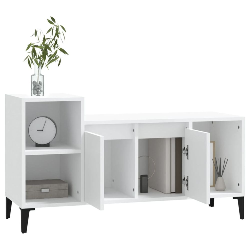 vidaXL TV Cabinet White 100x35x55 cm Engineered Wood S0671090747