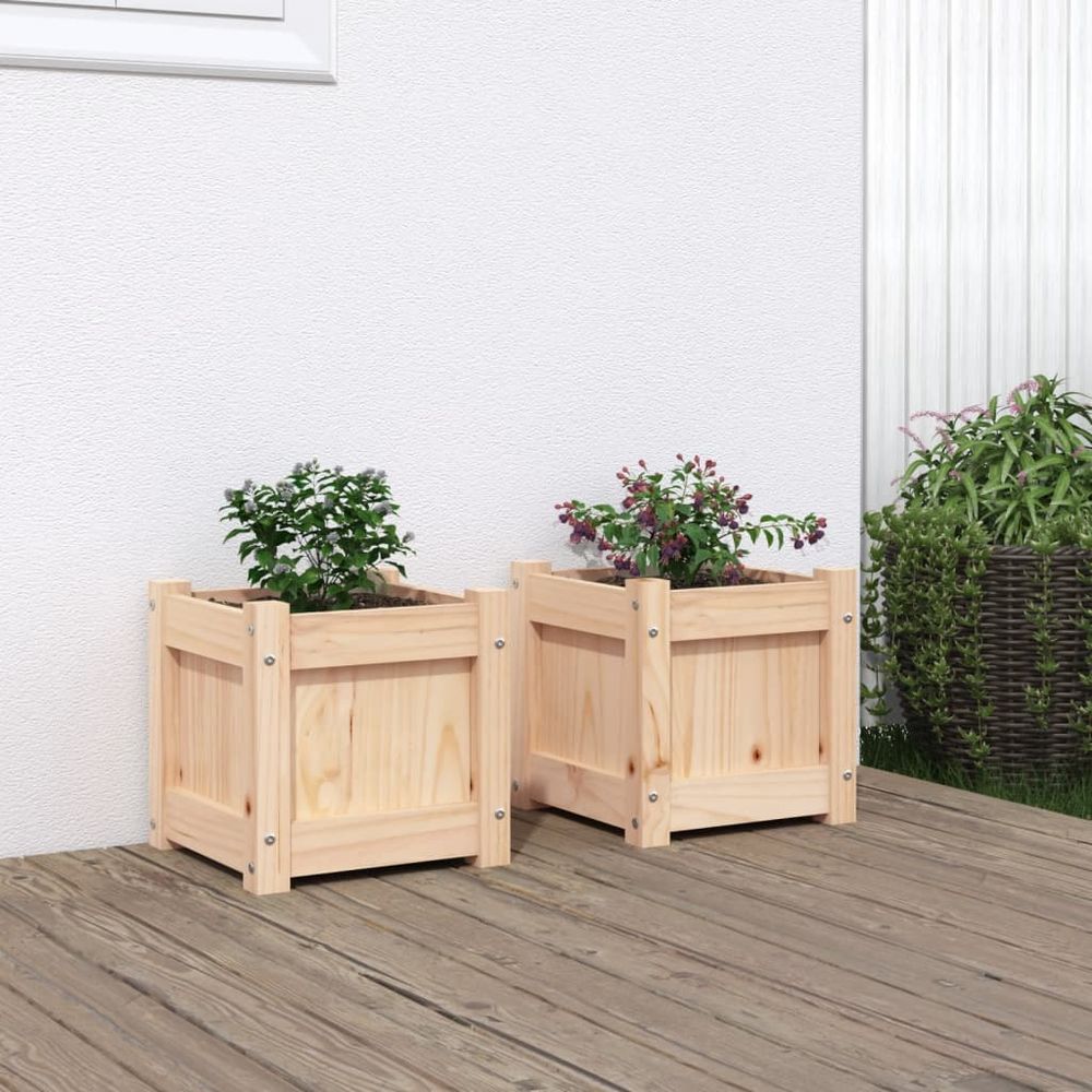 vidaXL Garden Planters 2 pcs Solid Wood Pine S0671388093