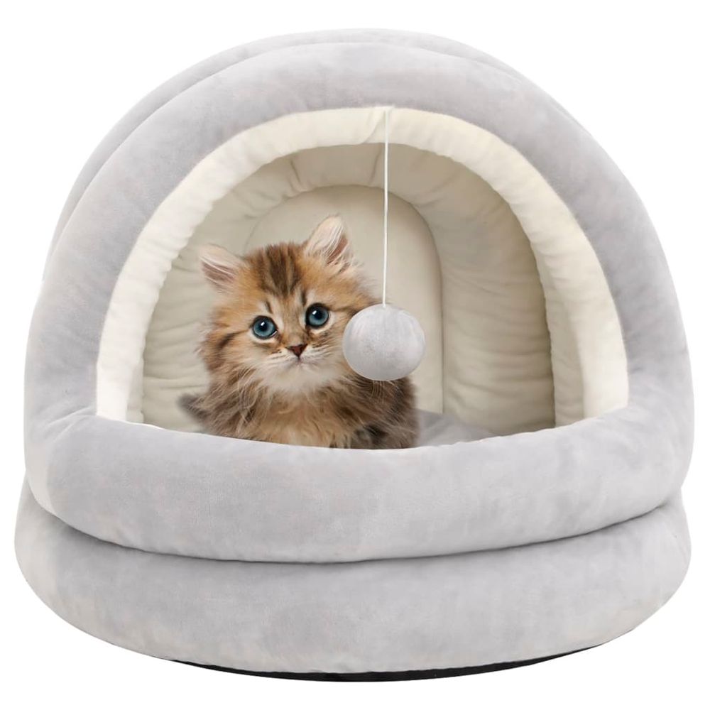 vidaXL Cat Bed 40x40x35 cm Grey and Cream V067939836